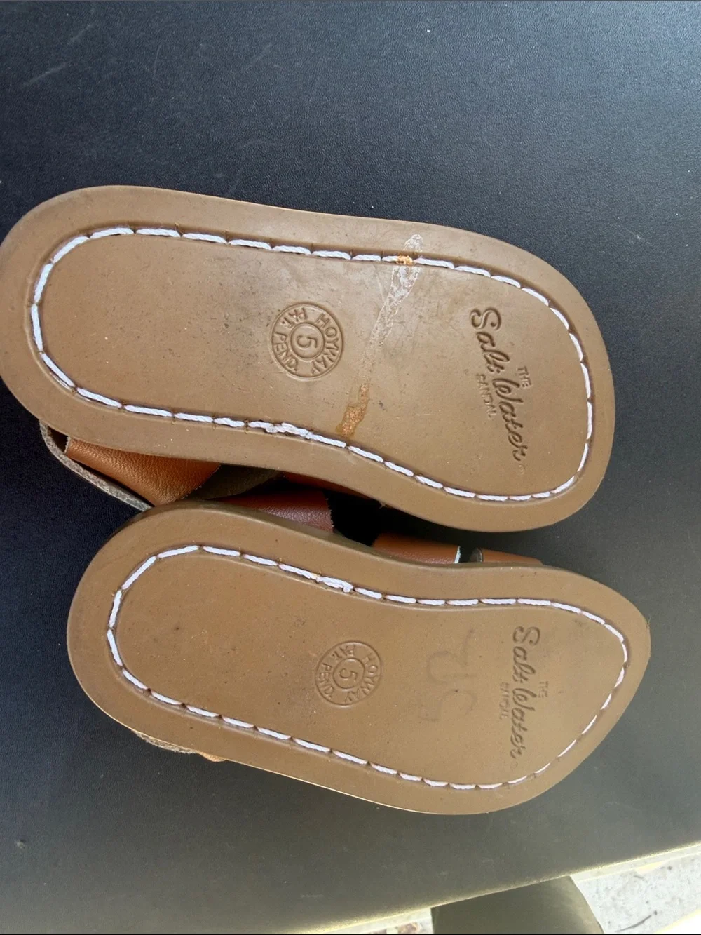 Brown Kids Salt Water Sandals Size 5